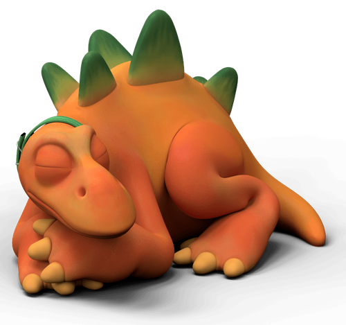 My Petsaurus character sleeping.